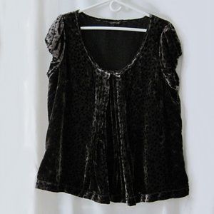 e.col.o.gie BURNOUT VELVET TOP BLACK/BROWN XL